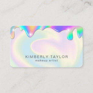voeg uw logo holografische moderne make-up giral t visitekaartje