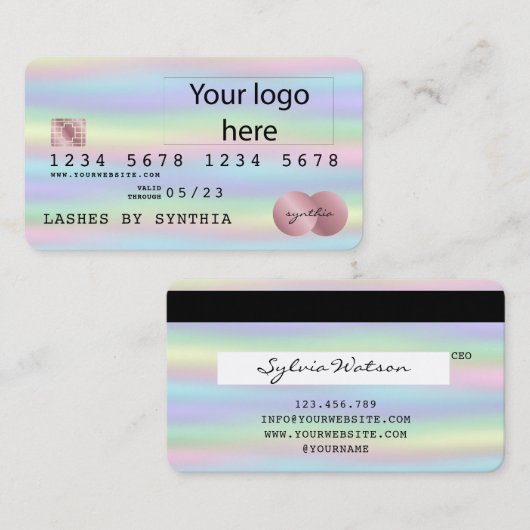 Voeg uw Logo Holograph Credit Kaart Hologram folie Visitekaartje (Voorkant / Achterkant)