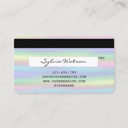 Voeg uw Logo Holograph Credit Kaart Hologram folie Visitekaartje (Achterkant)