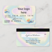 Voeg uw logo Holograph Modern Credit Kaart Style t Visitekaartje (Voorkant / Achterkant)