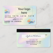 Voeg uw logo Holograph Modern Credit Kaart Style t Visitekaartje (Voorkant / Achterkant)