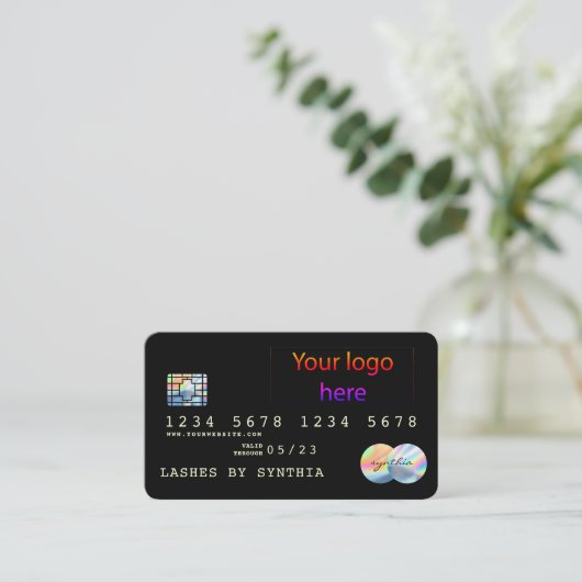 Voeg uw Logo Holograph Modern Credit Kaart toe Visitekaartje (Staand voorkant)