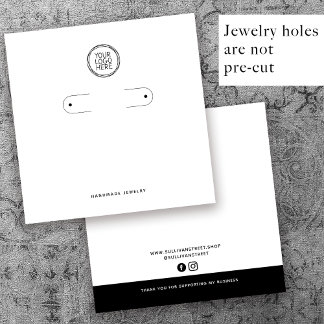 Voeg uw Logo Hoop Earring Display Kaart toe Contactkaartje