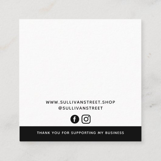 Voeg uw Logo Hoop Earring Display Kaart toe Contactkaartje (Achterkant)