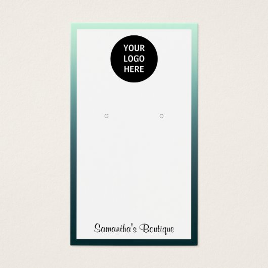 Voeg uw Logo-houder een Blauwgroen Ombre toe Visitekaartje (Voorkant)