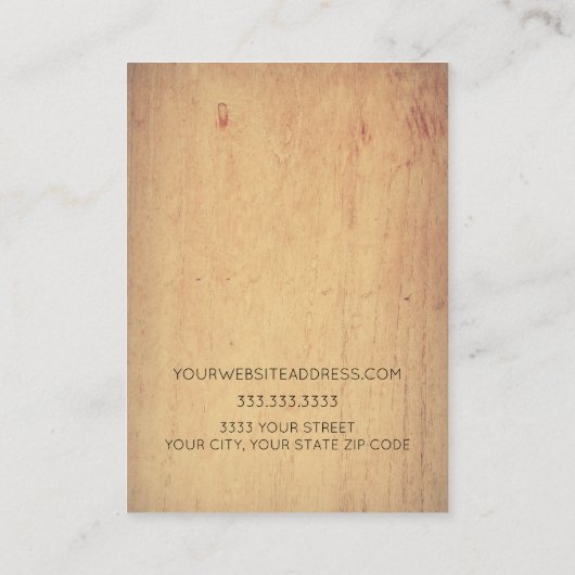 Voeg uw Logo Hout-beeldscherm Kaart toe Visitekaartje (Achterkant)