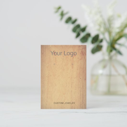 Voeg uw Logo Hout-beeldscherm Kaart toe Visitekaartje (Staand voorkant)