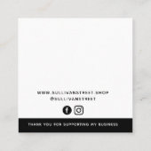 Voeg uw Logo Jewelry Display Kaart Contactkaartje (Achterkant)