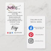 VOEG UW LOGO-juwelen ZORGKAARTEN VOOR kleine bedri Visitekaartje (Voorkant / Achterkant)