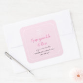 Voeg Uw Logo Kaars Blush Roze Label Vierkant (Envelop)