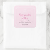 Voeg Uw Logo Kaars Blush Roze Label Vierkant (Tas)