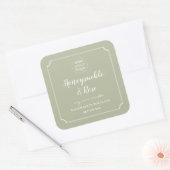 Voeg Uw Logo Kaars Sage Groene Label Vierkant (Envelop)