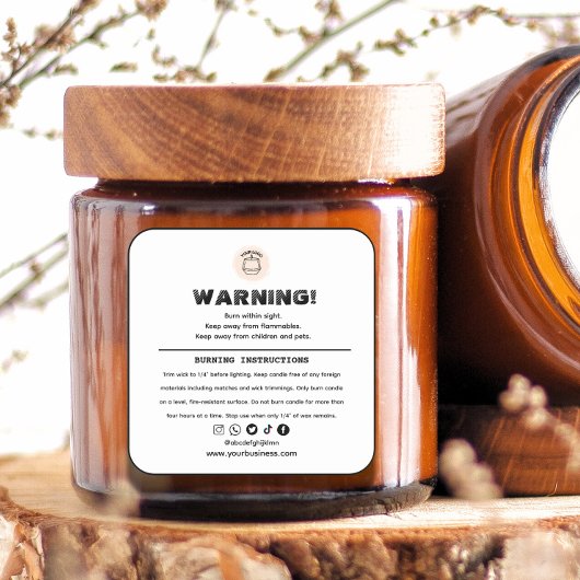 Voeg uw logo kaarswaarschuwingslabel toe vierkante sticker