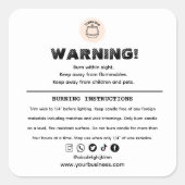 Voeg uw logo kaarswaarschuwingslabel toe vierkante sticker (Voorkant)