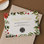 Voeg uw Logo kerstgoud toe Folie Feestdagenkaart