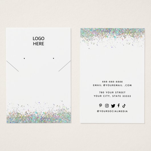 Voeg uw Logo Ketting oorringen Display Kaart toe (Voorkant /achterkant)