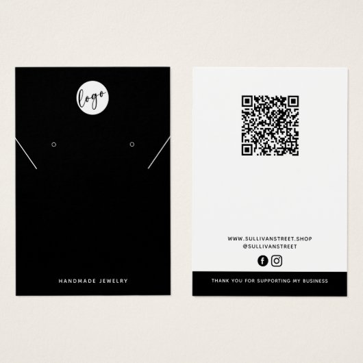 Voeg uw Logo Ketting oorringen Display Kaart toe (Voorkant /achterkant)