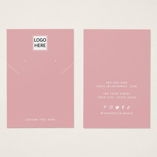 Voeg uw Logo Ketting oorringen Display Kaart toe (Voorkant /achterkant)