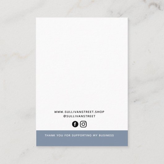 Voeg uw Logo Ketting oorringen Display Kaart toe Contactkaartje (Achterkant)