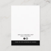 Voeg uw Logo Ketting oorringen Display Kaart toe Contactkaartje (Achterkant)