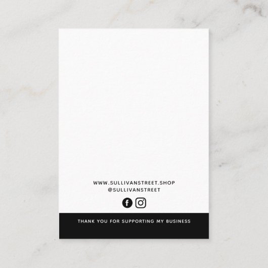 Voeg uw Logo Ketting oorringen Display Kaart toe Contactkaartje (Achterkant)