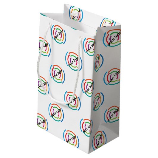 VOEG uw LOGO KLANT bedrijfsbedrijf TOE Klein Cadeauzakje (Achterkant Gekanteld)