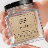 Voeg uw Logo Kraft achtergrond kaars label toe