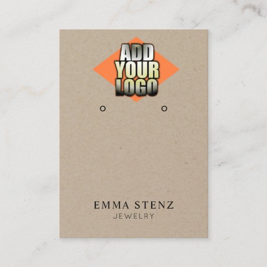 Voeg Uw Logo Kraft Oorbel Sieraden Display Kaart Visitekaartje (Voorkant)