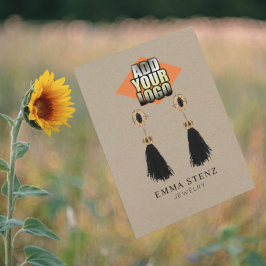 Voeg Uw Logo Kraft Oorbel Sieraden Display Kaart Visitekaartje