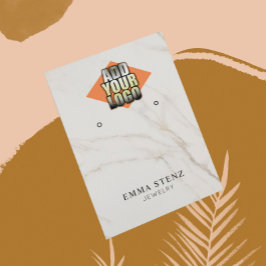 Voeg uw Logo marmeren oorbel sieraden display Kaar Visitekaartje