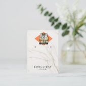 Voeg uw Logo marmeren oorbel sieraden display Kaar Visitekaartje (Staand voorkant)