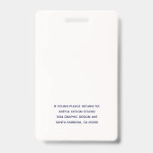 Voeg uw Logo met QR Code Blue Corporate toe Badge (Achterkant)