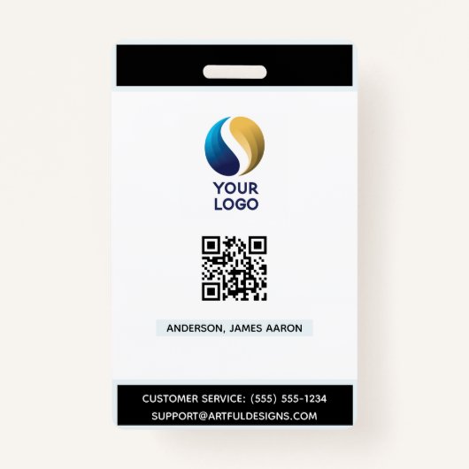 Voeg Uw Logo met QR Code zwarte Collectief toe Badge (Voorkant)