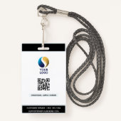 Voeg Uw Logo met QR Code zwarte Collectief toe Badge (Voorkant met draagriem)