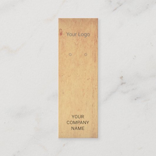 Voeg Uw Logo Mini Houten Oorbellen Displaykaart To Mini Visitekaartje (Voorkant)