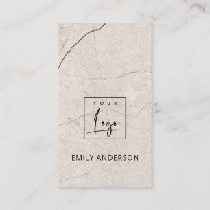 VOEG UW LOGO MINIMAAL BEIGE STONTEXTURE TOE VISITEKAARTJE