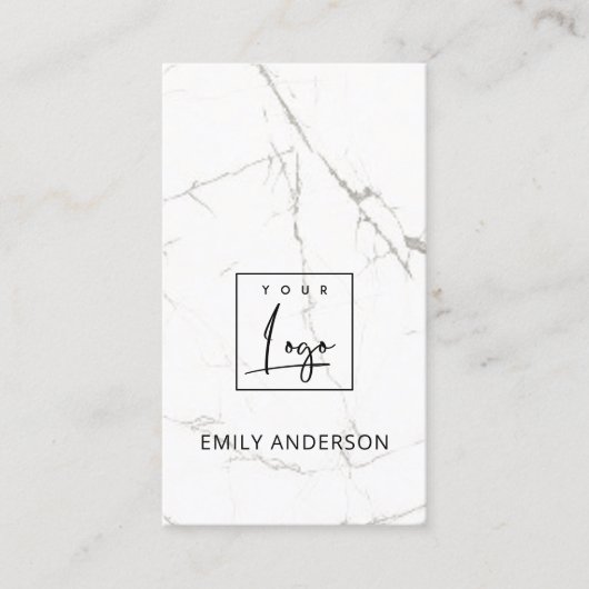 VOEG UW LOGO MINIMAAL MARBLE TEXTURE PROFESSIONAL  VISITEKAARTJE (Voorkant)