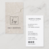 VOEG UW LOGO MINIMAL BEIGE MARMEREN STENEN TEXTUUR VISITEKAARTJE (Voorkant / Achterkant)