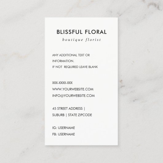 VOEG UW LOGO MINIMAL STONE TEXTURE PROFESSIONAL TO VISITEKAARTJE (Achterkant)