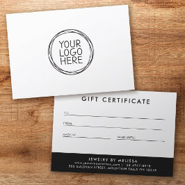 Voeg uw Logo Minimalist Business Cadeaubon toe