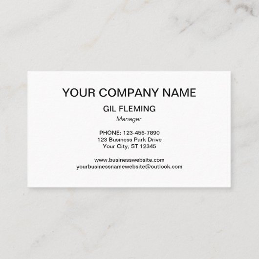 Voeg uw Logo minimalistisch zwart wit toe Visitekaartje (Achterkant)