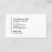 Voeg uw Logo-minimalistisch zwart-wit toe Visitekaartje (Achterkant)