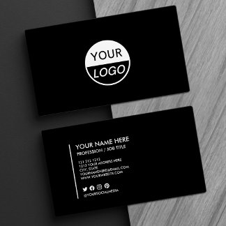 Voeg uw Logo-minimalistisch zwart-wit toe Visitekaartje