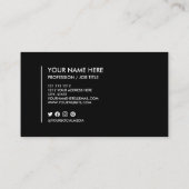 Voeg uw Logo-minimalistisch zwart-wit toe Visitekaartje (Achterkant)