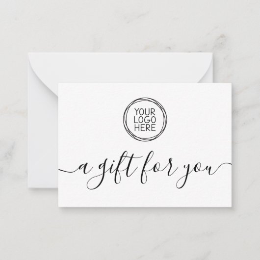 Voeg uw Logo-minimalistische cadeaubon toe Notitiekaartje (Voorkant)