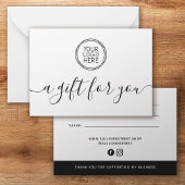 Voeg uw Logo-minimalistische cadeaubon toe Notitiekaartje