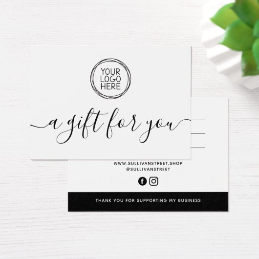 Voeg uw Logo-minimalistische cadeaubon toe Visitekaartje (Bureau)