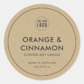 Voeg uw Logo minimalistische kraftproductlabel toe Ronde Sticker (Voorkant)