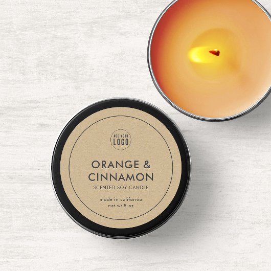 Voeg uw Logo minimalistische kraftproductlabel toe Ronde Sticker