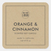 Voeg uw Logo minimalistische kraftproductlabel toe Vierkante Sticker (Voorkant)